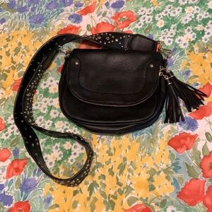 Studded Strap Black Crossbody Purse AS IS